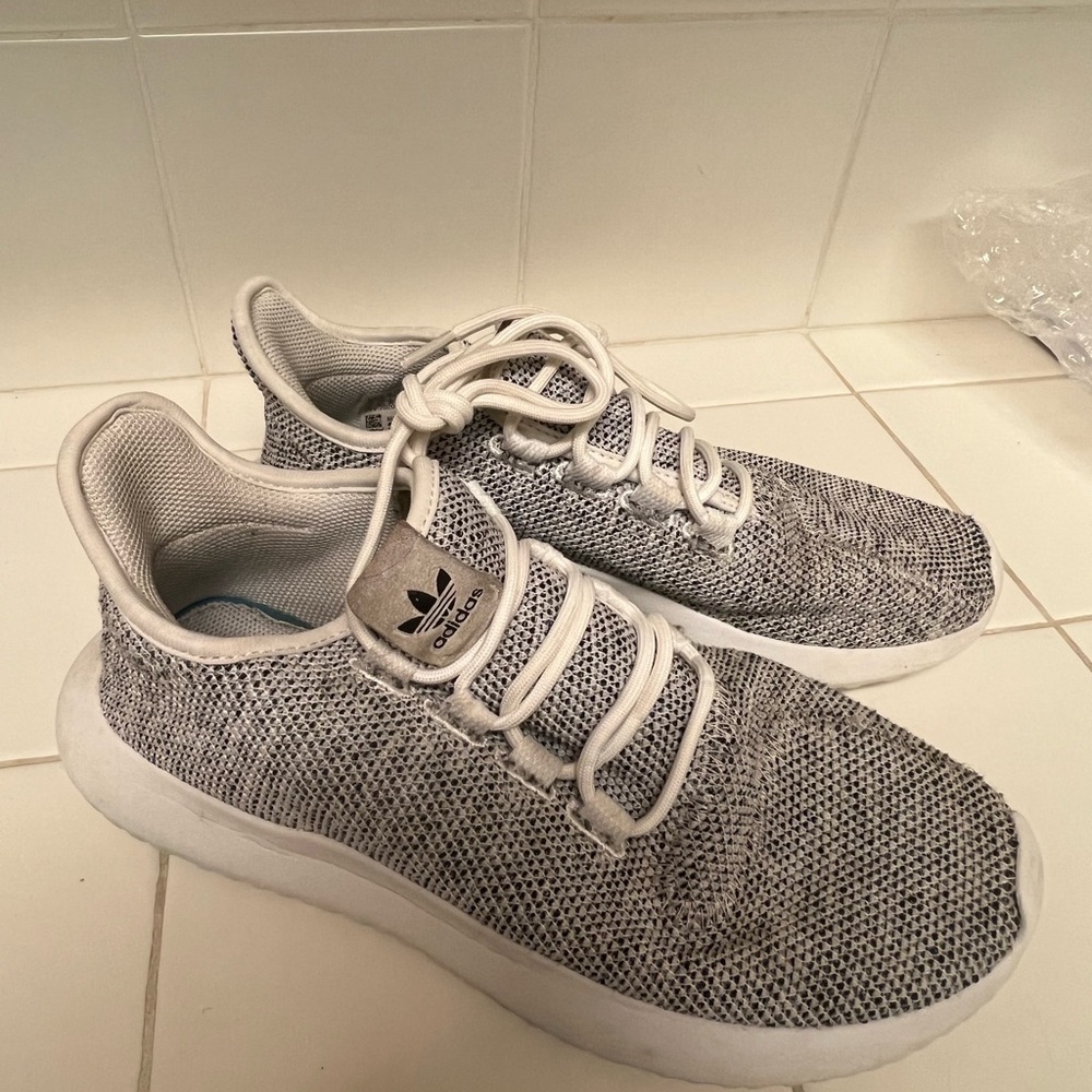 Adidas tubular shadow knit white sneakers
